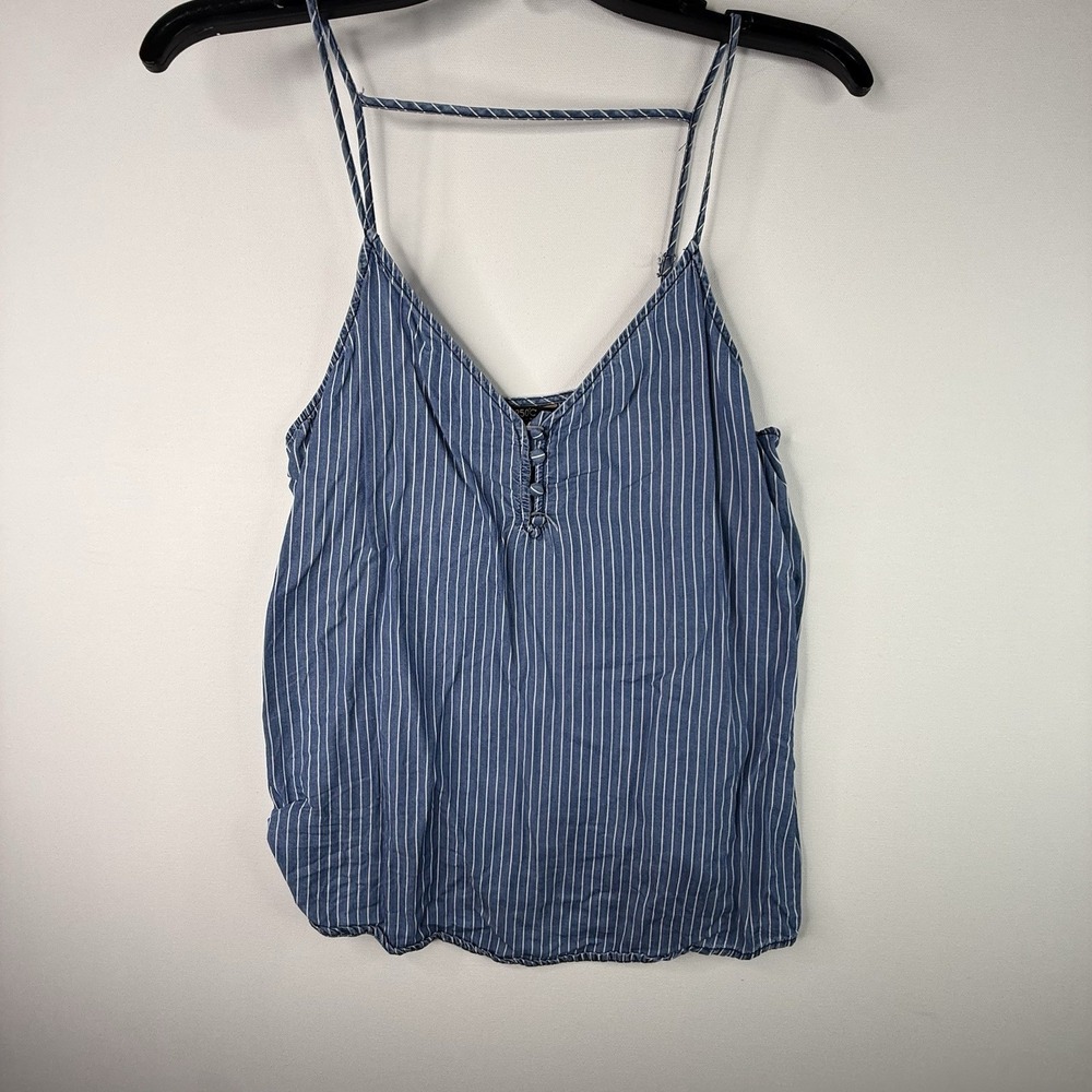 1250 C Blue Stripe Women's Top Straps Medium Tank